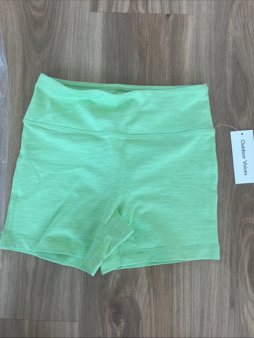 Outdoor Voices Bright Lime High-Rise Bike Shorts
